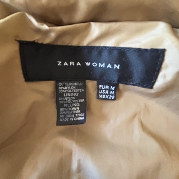 Zara Women down & feather filled winter jacket removable hood sz M read desc. - Picture 13 of 16